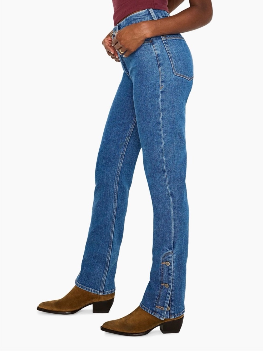 Nwt Good American icon straight leg high rise